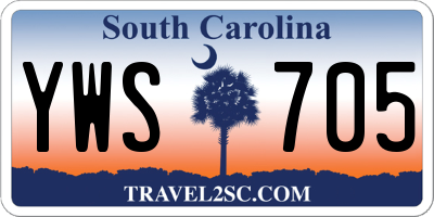 SC license plate YWS705