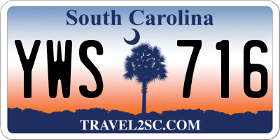 SC license plate YWS716