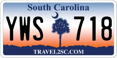 SC license plate YWS718