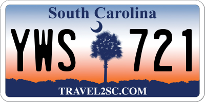 SC license plate YWS721