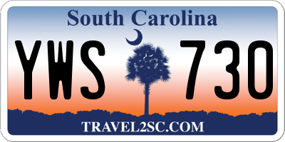 SC license plate YWS730