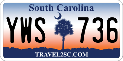 SC license plate YWS736