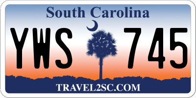 SC license plate YWS745