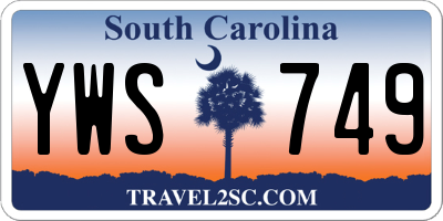 SC license plate YWS749
