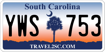 SC license plate YWS753