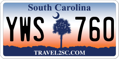 SC license plate YWS760