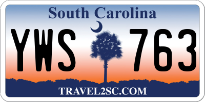 SC license plate YWS763