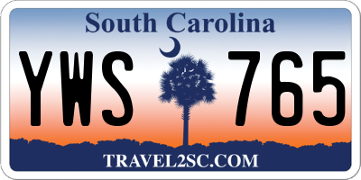 SC license plate YWS765
