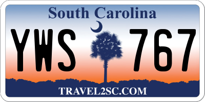 SC license plate YWS767