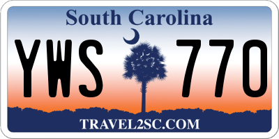 SC license plate YWS770