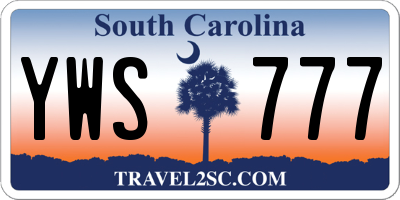 SC license plate YWS777