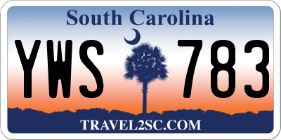 SC license plate YWS783