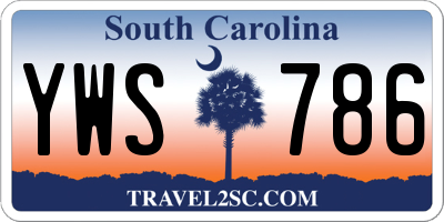 SC license plate YWS786