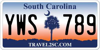 SC license plate YWS789