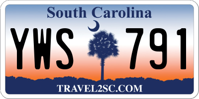 SC license plate YWS791