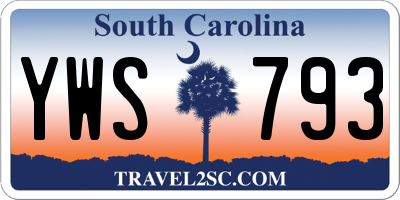 SC license plate YWS793