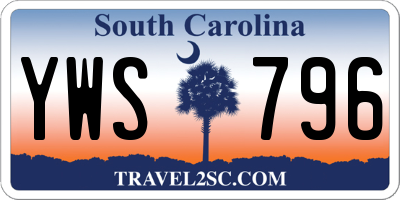 SC license plate YWS796