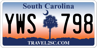 SC license plate YWS798
