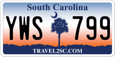 SC license plate YWS799