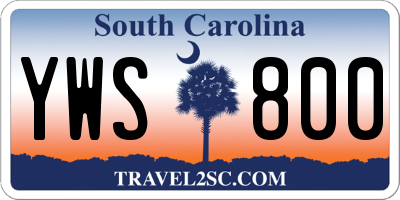 SC license plate YWS800