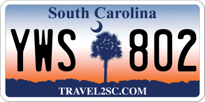 SC license plate YWS802