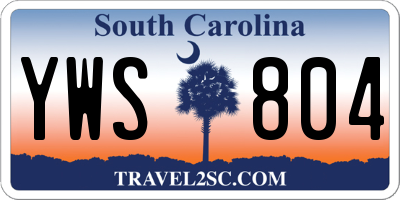 SC license plate YWS804