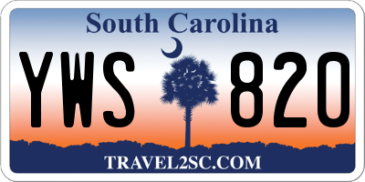 SC license plate YWS820