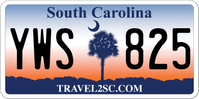 SC license plate YWS825