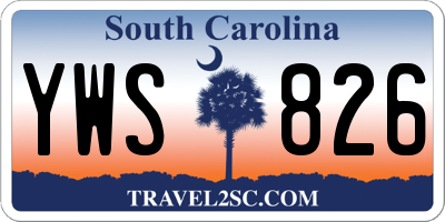 SC license plate YWS826