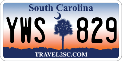 SC license plate YWS829