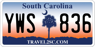 SC license plate YWS836