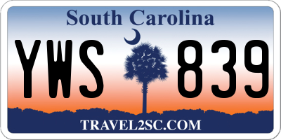SC license plate YWS839
