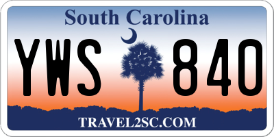 SC license plate YWS840