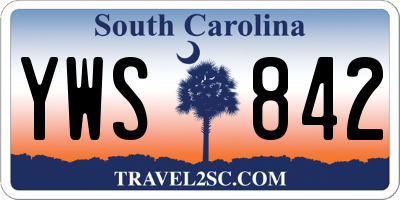 SC license plate YWS842