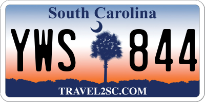 SC license plate YWS844