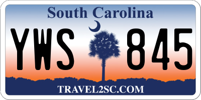SC license plate YWS845