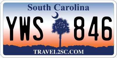 SC license plate YWS846