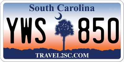 SC license plate YWS850