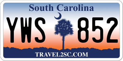 SC license plate YWS852