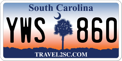 SC license plate YWS860