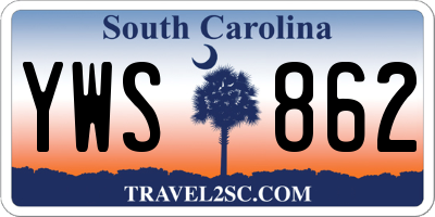 SC license plate YWS862