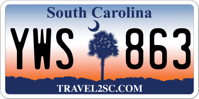 SC license plate YWS863