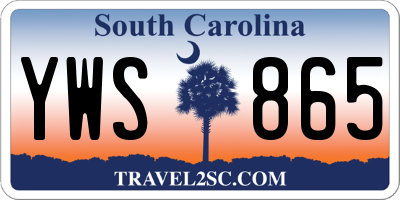 SC license plate YWS865