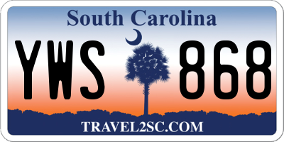 SC license plate YWS868