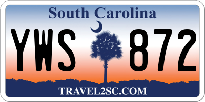 SC license plate YWS872