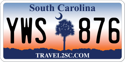 SC license plate YWS876
