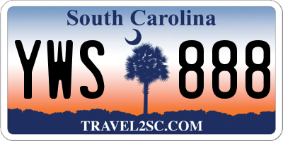 SC license plate YWS888