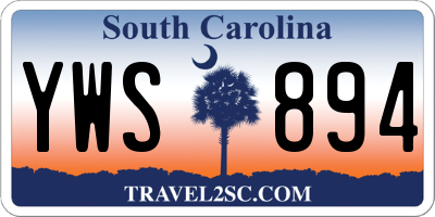 SC license plate YWS894