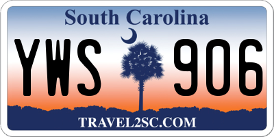 SC license plate YWS906