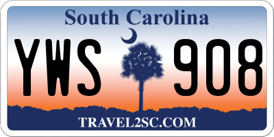 SC license plate YWS908